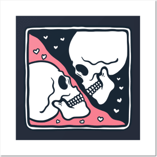 Valentine's Couple Skulls Posters and Art